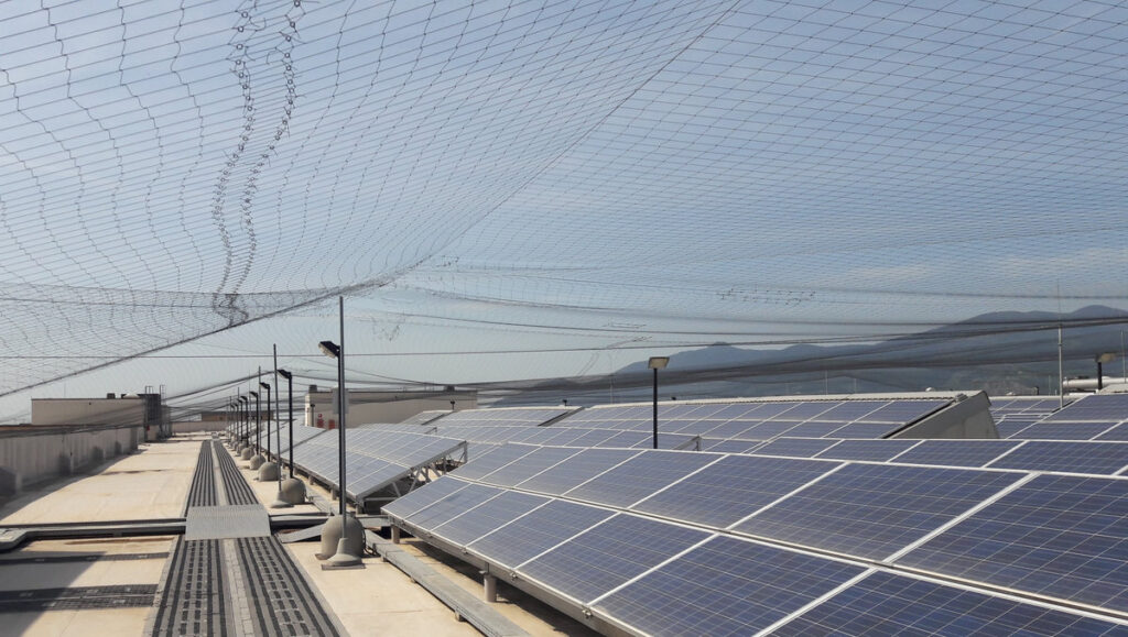 protezione impianto fotovoltaico industriale con reti